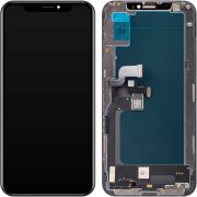 Display cu Touchscreen JK pentru Apple iPhone XS, cu Rama, Versiune LCD In-Cell, Negru