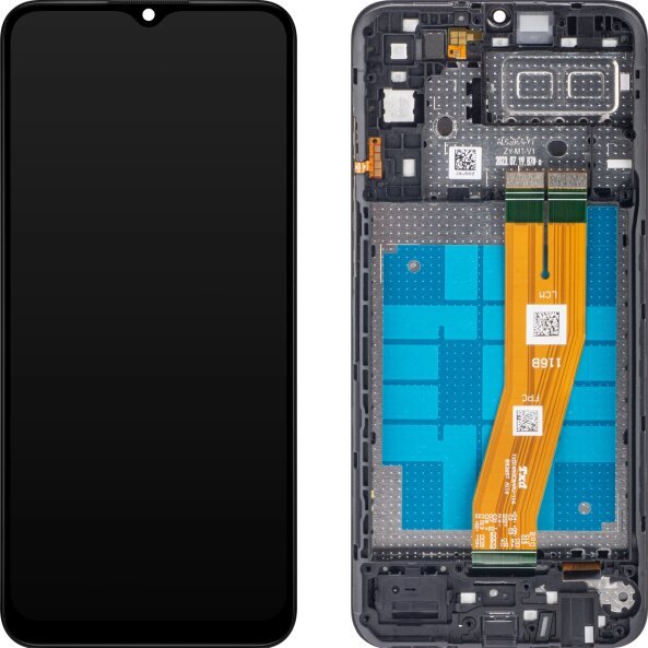 Display cu Touchscreen Samsung Galaxy A04e A042, cu Rama, Negru, Service Pack GH81-23088A 