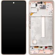 Display cu Touchscreen Samsung Galaxy A53 5G A536, cu Rama, Portocaliu (Peach), Service Pack GH82-28024D 