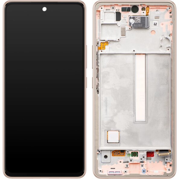 Display cu Touchscreen Samsung Galaxy A53 5G A536, cu Rama, Portocaliu (Peach), Service Pack GH82-28024D 