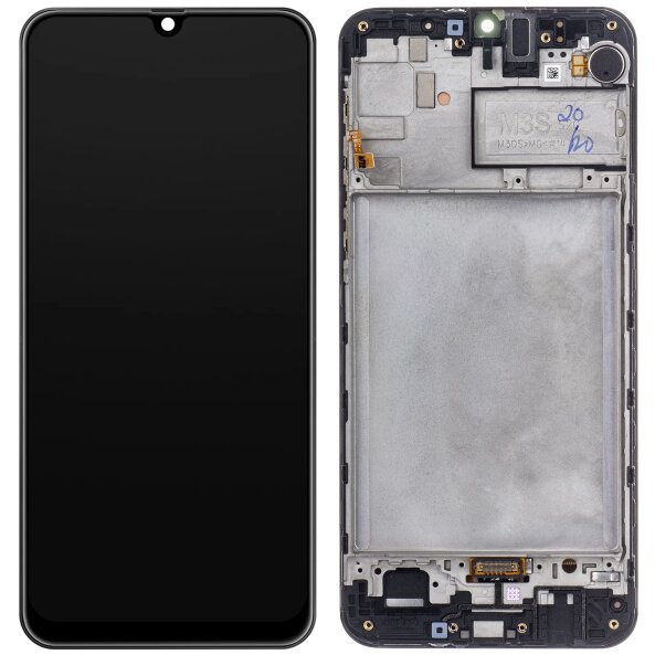 Display cu Touchscreen Samsung Galaxy M30s M307, cu Rama, Negru, Service Pack GH82-21265A