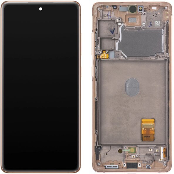 Display cu Touchscreen Samsung Galaxy S20 FE G780, cu Rama, Portocaliu, Service Pack GH82-24219F 