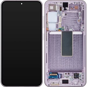 Display cu Touchscreen Samsung Galaxy S23 S911, cu Rama, Roz (Lavender), Service Pack GH82-30480D