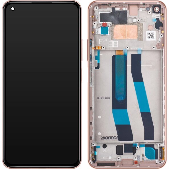 Display cu Touchscreen Xiaomi 11 Lite 5G NE, cu Rama, Roz (Peach Pink), Service Pack 5600060K9D00 