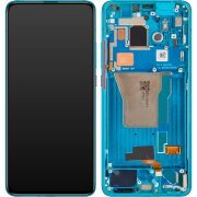 Display cu Touchscreen Xiaomi Poco F2 Pro, cu Rama, Albastru (Neon Blue), Service Pack 56000D0J1100