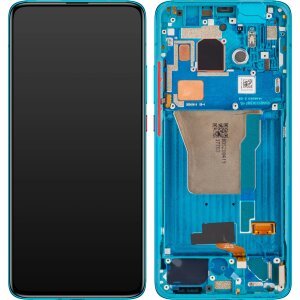 Display cu Touchscreen Xiaomi Poco F2 Pro, cu Rama, Albastru (Neon Blue), Service Pack 56000D0J1100