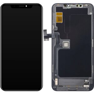 Display cu Touchscreen ZY pentru Apple iPhone 11 Pro Max, cu Rama, Versiune LCD In-Cell IC Movable, Negru 
