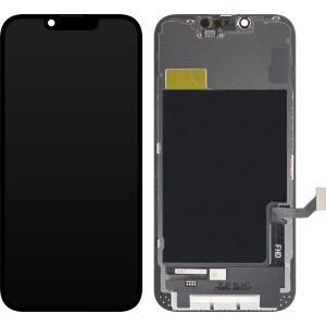 Display cu Touchscreen ZY pentru Apple iPhone 14, cu Rama, Versiune LCD In-Cell IC Movable, Negru 