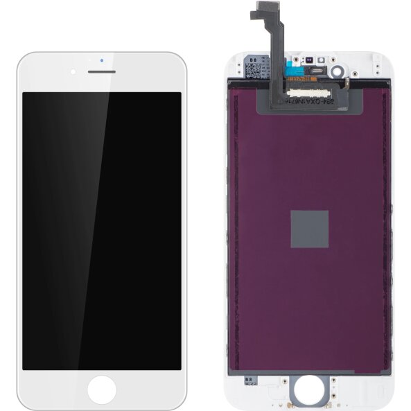 Display cu Touchscreen ZY pentru Apple iPhone 6, cu Rama, Premium Plus, Alb 