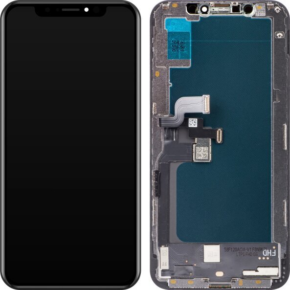 Display cu Touchscreen ZY pentru Apple iPhone XS, cu Rama, Versiune LCD In-Cell IC Movable, Negru 