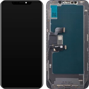 Display cu Touchscreen ZY pentru Apple iPhone XS Max, cu Rama, Versiune LCD In-Cell IC Movable, Negru 