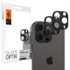 Folie de protectie Camera spate Spigen Optik pentru Apple iPhone 15 Pro Max / 15 Pro / 14 Pro Max, Sticla Securizata, Full Glue, Set 2 bucati, Neagra AGL05273 