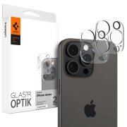 Folie de protectie Camera spate Spigen Optik pentru Apple iPhone 15 Pro Max / 15 Pro / 14 Pro Max, Sticla Securizata, Full Glue, Set 2 bucati, Transparenta AGL05761 