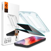 Folie de protectie Ecran Privacy Spigen EZ FIT pentru Apple iPhone 16 Pro, Sticla Securizata, Full Glue, 2.5D AGL07929 