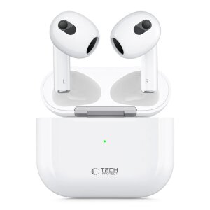 Handsfree Bluetooth Tech-Protect Ultraboost, TWS, Alb 