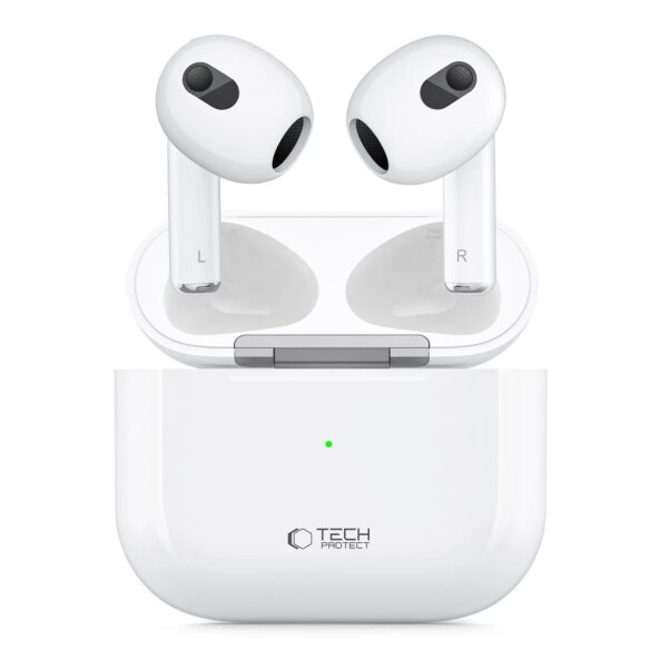 Handsfree Bluetooth Tech-Protect Ultraboost, TWS, Alb 