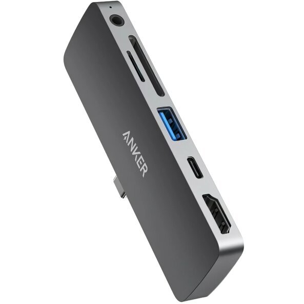 Hub USB-C Anker PowerExpand Direct pentru Apple iPad Pro 11 / Pro 12.9, 1 x USB-C - 1 x USB-A - 1 x HDMI - 1 x Jack 3.5mm - 1 x SD - 1 x microSD, Gri A83620A1 