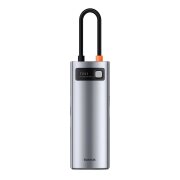 Hub USB-C Baseus Joystar, 3 x USB-A 3.0 - 1 x USB-C - 1 x HDMI - 1 x SD - 1 x microSD, Argintiu B00030708811-00 