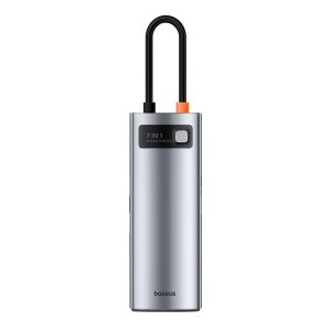 Hub USB-C Baseus Joystar, 3 x USB-A 3.0 - 1 x USB-C - 1 x HDMI - 1 x SD - 1 x microSD, Argintiu B00030708811-00 