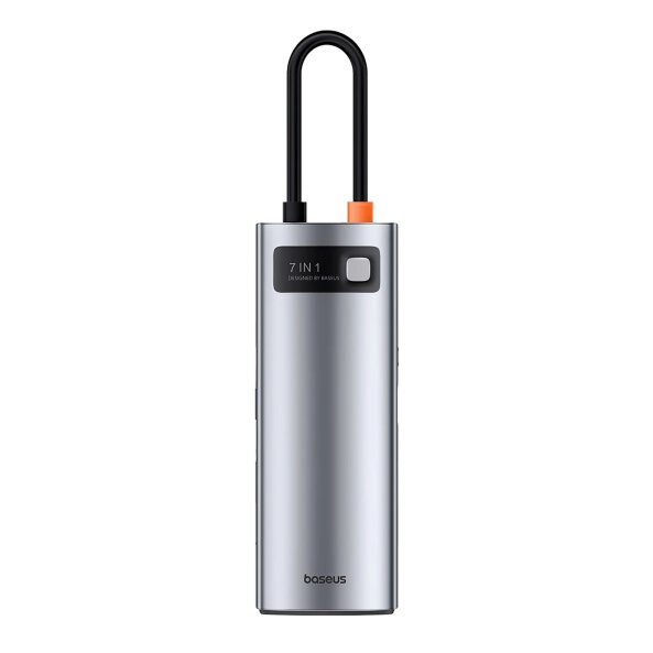 Hub USB-C Baseus Joystar, 3 x USB-A 3.0 - 1 x USB-C - 1 x HDMI - 1 x SD - 1 x microSD, Argintiu B00030708811-00 