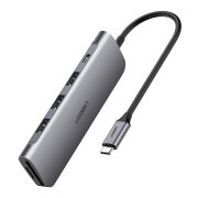 Hub USB-C UGREEN CM195, 2 x USB-A - 1 x USB-C - 1 x SD - 1 x microSD - 1 x HDMI, Gri