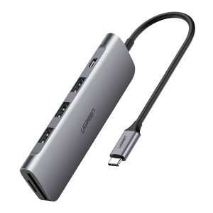 Hub USB-C UGREEN CM195, 2 x USB-A - 1 x USB-C - 1 x SD - 1 x microSD - 1 x HDMI, Gri