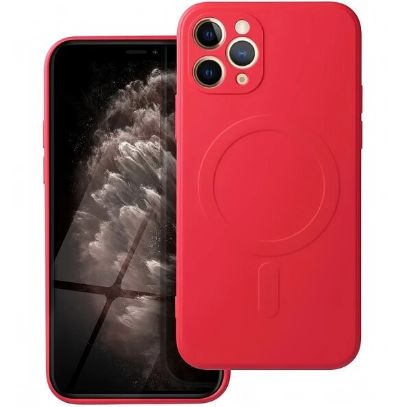 Husa MagSafe pentru Apple iPhone 11 Pro, OEM, Silicone, Rosie