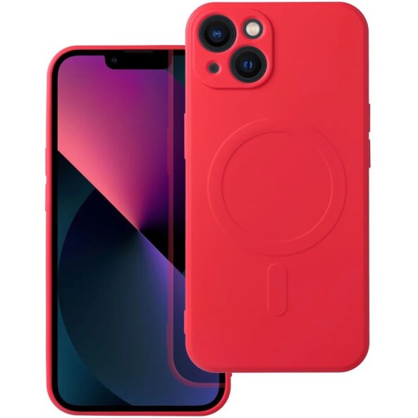 Husa MagSafe pentru Apple iPhone 13, OEM, Silicone Mag, Rosie 