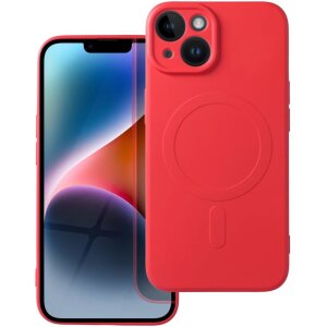 Husa MagSafe pentru Apple iPhone 14, OEM, Silicone Mag, Rosie 