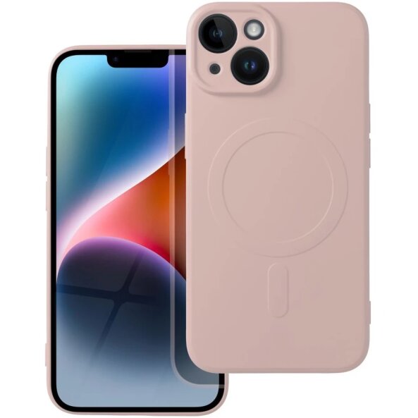 Husa MagSafe pentru Apple iPhone 14, OEM, Silicone Mag, Roz 