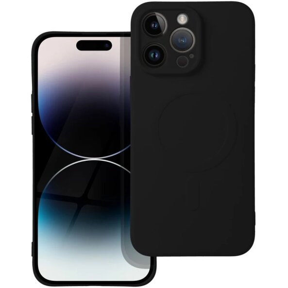 Husa MagSafe pentru Apple iPhone 14 Pro Max, OEM, Silicone Mag, Neagra 