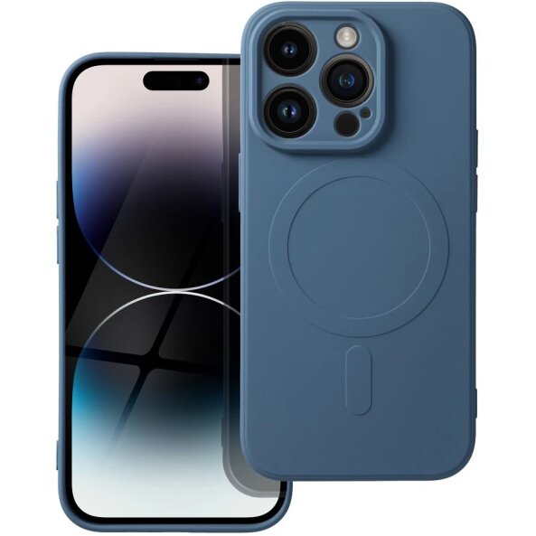 Husa MagSafe pentru Apple iPhone 14 Pro, OEM, Silicone Mag, Albastra 