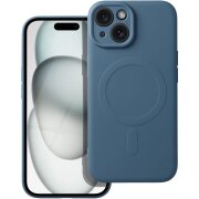 Husa MagSafe pentru Apple iPhone 15, OEM, Silicone Mag, Albastra 