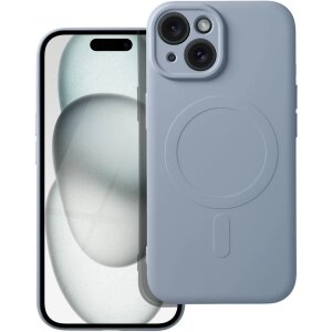 Husa MagSafe pentru Apple iPhone 15 Plus, OEM, Silicone Mag, Bleu 