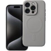 Husa MagSafe pentru Apple iPhone 15 Pro Max, OEM, Silicone Mag, Gri 