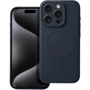 Husa MagSafe pentru Apple iPhone 15 Pro, OEM, Silicone Mag, Bleumarin 