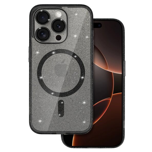 Husa MagSafe pentru Apple iPhone 16 Pro, OEM, Glitter, Transparenta 