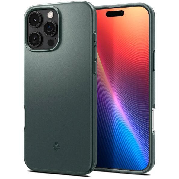 Husa MagSafe pentru Apple iPhone 16 Pro, Spigen, Thin Fit, Verde ACS08109 