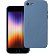 Husa MagSafe pentru Apple iPhone SE (2022) / SE (2020) / 8, OEM, Silicone Mag, Albastra 