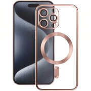 Husa MagSafe pentru Samsung Galaxy S24 Ultra S928, Vmax, Electroplating, Roz Aurie 