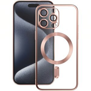 Husa MagSafe pentru Samsung Galaxy S24 Ultra S928, Vmax, Electroplating, Roz Aurie 