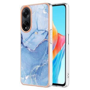 Husa pentru Oppo A98, OEM, Electroplating Marble, Albastra 