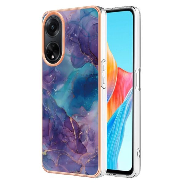 Husa pentru Oppo A98, OEM, Electroplating Marble, Mov 