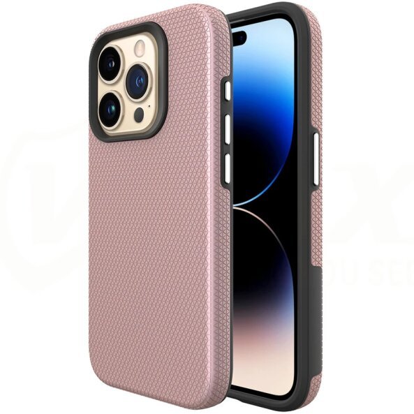 Husa pentru Samsung Galaxy A15 5G A156 / A15 A155, Vmax, Triangle, Roz Aurie 