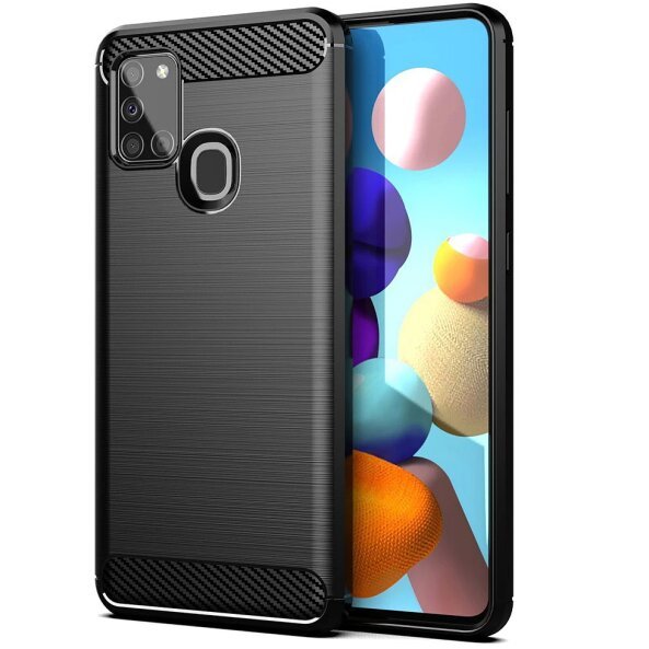 Husa pentru Samsung Galaxy A21s A217, OEM, Carbon, Neagra