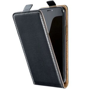 Husa pentru Samsung Galaxy J4 Plus (2018) J415, OEM, Slim Flexi Flip, Neagra 