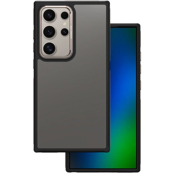 Husa pentru Samsung Galaxy S24 Ultra S928, OEM, Crystal Black, Gri 