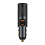 Incarcator Auto Baseus Share Together, 120W, 3A, 1 x Extensie Bricheta - 1 x USB-A - 1 x USB-C, Gri CCBT-C0G 