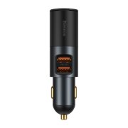 Incarcator Auto Baseus Share Together, 120W, 3A, 1 x Extensie Bricheta - 2 x USB-A, Negru CCBT-D0G