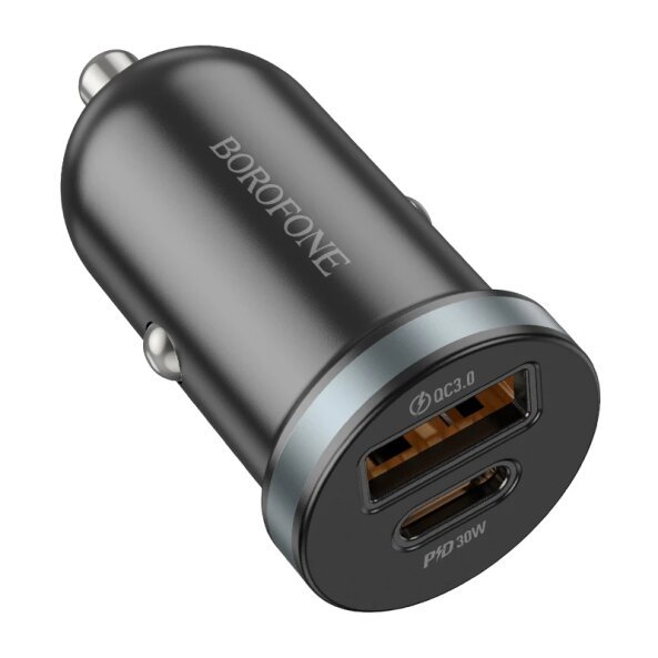 Incarcator Auto Borofone BZ22 Scenery, 30W, 3A, 1 x USB-A - 1 x USB-C, Negru 